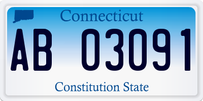 CT license plate AB03091