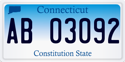 CT license plate AB03092