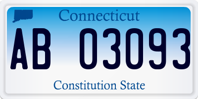 CT license plate AB03093