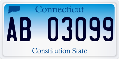 CT license plate AB03099