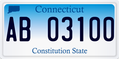 CT license plate AB03100