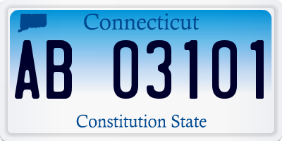 CT license plate AB03101