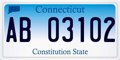 CT license plate AB03102