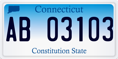 CT license plate AB03103