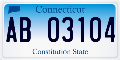 CT license plate AB03104