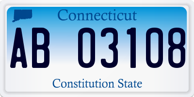 CT license plate AB03108