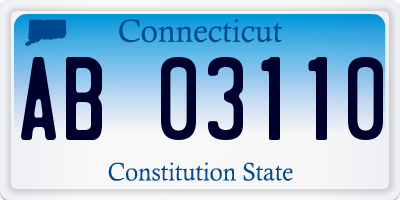 CT license plate AB03110