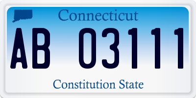 CT license plate AB03111