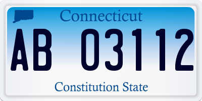 CT license plate AB03112