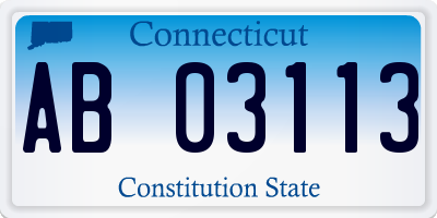 CT license plate AB03113