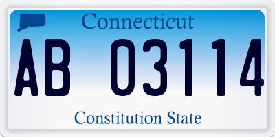 CT license plate AB03114