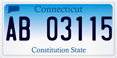 CT license plate AB03115