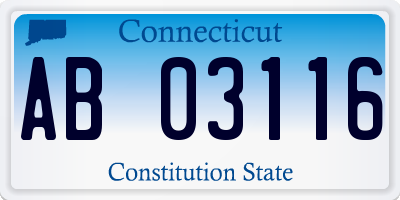 CT license plate AB03116