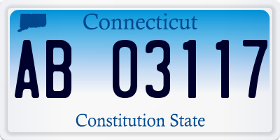 CT license plate AB03117