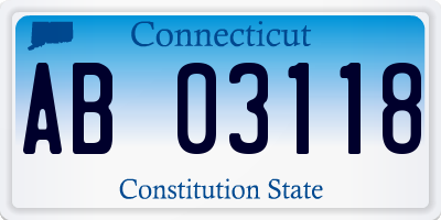 CT license plate AB03118