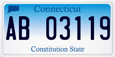 CT license plate AB03119