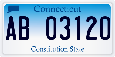 CT license plate AB03120