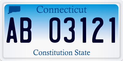 CT license plate AB03121