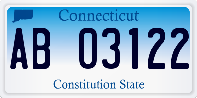 CT license plate AB03122