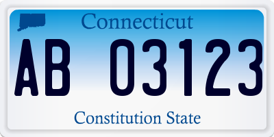 CT license plate AB03123