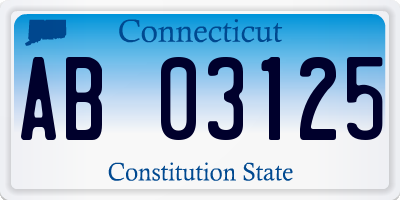 CT license plate AB03125