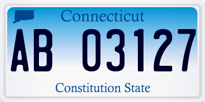 CT license plate AB03127