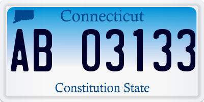 CT license plate AB03133