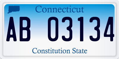 CT license plate AB03134