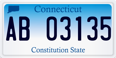 CT license plate AB03135