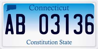 CT license plate AB03136