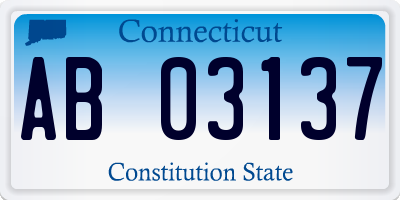 CT license plate AB03137