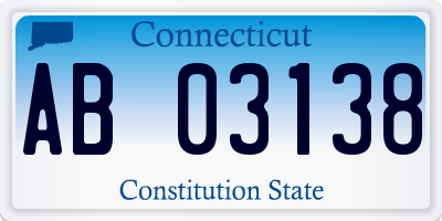 CT license plate AB03138