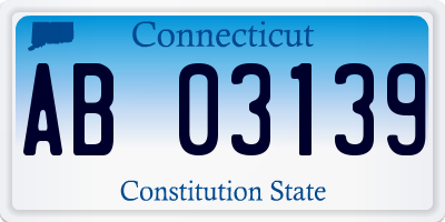 CT license plate AB03139