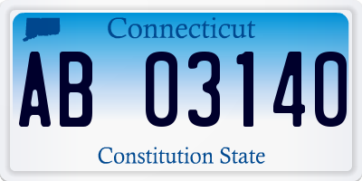 CT license plate AB03140