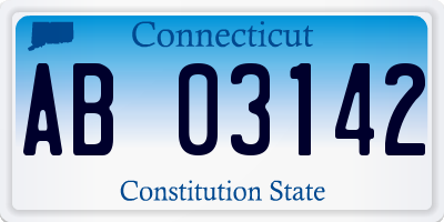 CT license plate AB03142