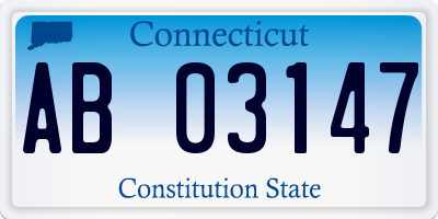 CT license plate AB03147