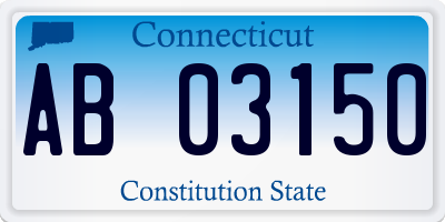 CT license plate AB03150