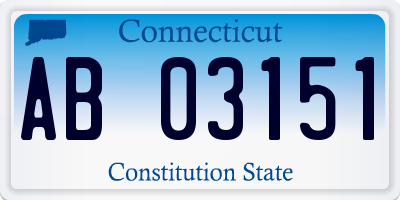 CT license plate AB03151