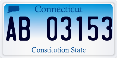 CT license plate AB03153