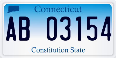 CT license plate AB03154