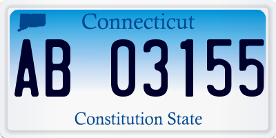 CT license plate AB03155