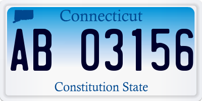 CT license plate AB03156