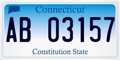 CT license plate AB03157