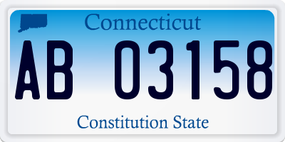 CT license plate AB03158