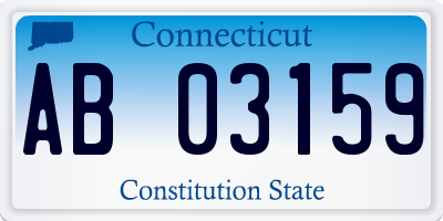 CT license plate AB03159