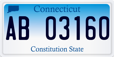 CT license plate AB03160