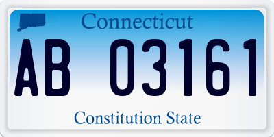 CT license plate AB03161