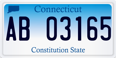 CT license plate AB03165