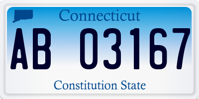 CT license plate AB03167