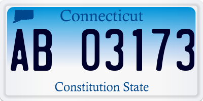 CT license plate AB03173